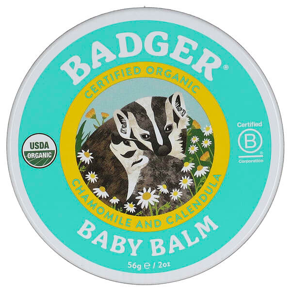 <img alt="Badger, Organic Baby Balm, Chamomile and Calendula, 2 oz (56 g)" title="Badger, Organic Baby Balm, Chamomile and Calendula, 2 oz (56 g),634084028010"
