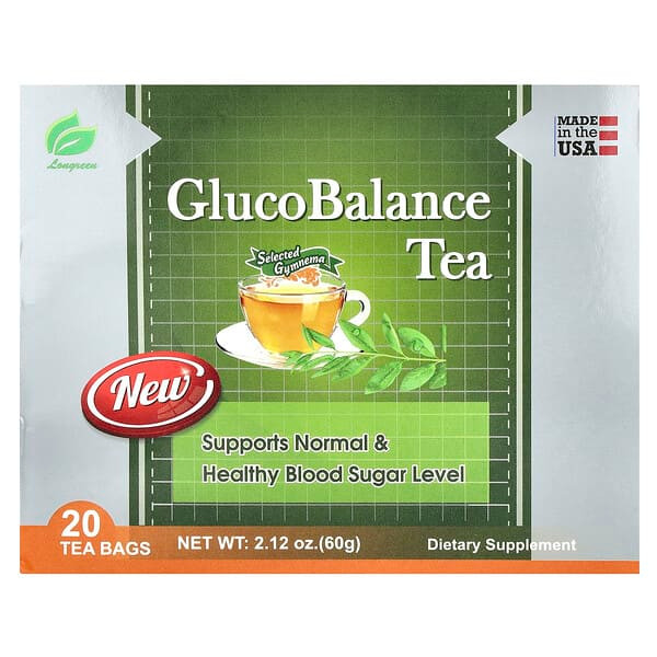 <img alt="Longreen, GlucoBalance Tea, 20 Tea Bags, 2.12 oz (60 g)" title="Longreen, GlucoBalance Tea, 20 Tea Bags, 2.12 oz (60 g),853913003831"