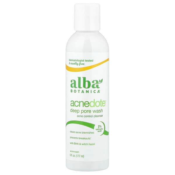 <img alt="Alba Botanica, Acnedote, Deep Pore Wash, 6 fl oz (177 ml)" title="Alba Botanica, Acnedote, Deep Pore Wash, 6 fl oz (177 ml),724742007607"