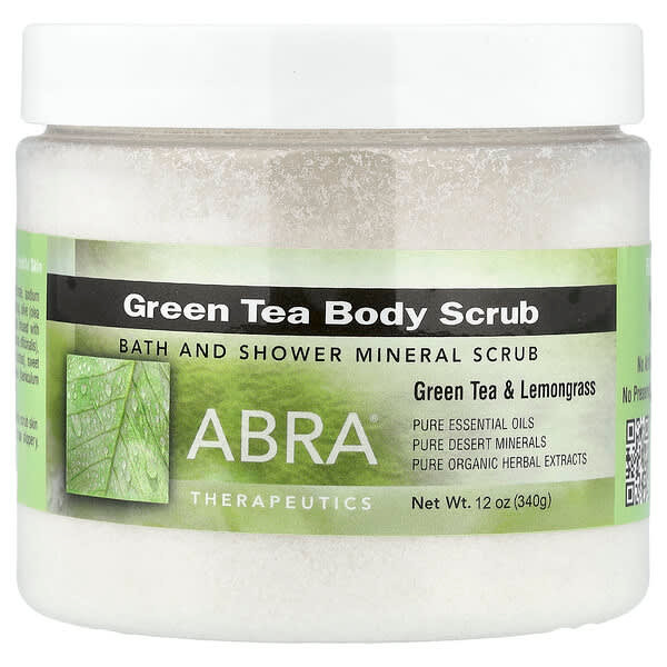 <img alt="Abra Therapeutics, Green Tea Body Scrub, Green Tea & Lemongrass, 12 oz (340 g)" title="Abra Therapeutics, Green Tea Body Scrub, Green Tea & Lemongrass, 12 oz (340 g),021204751024"