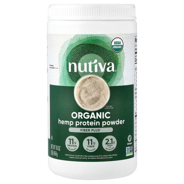 <img alt="Nutiva, Organic Hemp Protein Powder, Fiber Plus, 1 lb (454 g)" title="Nutiva, Organic Hemp Protein Powder, Fiber Plus, 1 lb (454 g),692752100055"