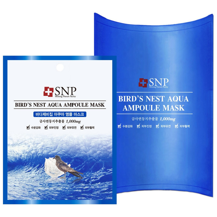 SNP, Birds Nest Aqua Ampoule Mask, 1000 mg, 10 Packets, 25 ml Each