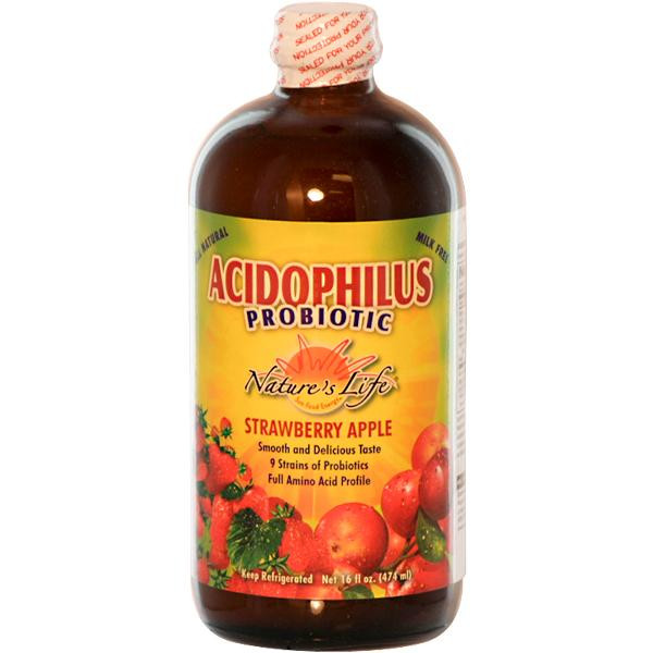 Natures Life, Acidophilus Probiotic, Strawberry Apple, 16 fl oz (474 ml)