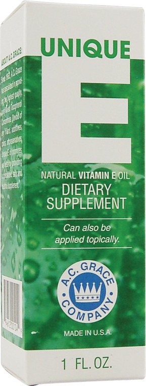 A.C. Grace Company, Unique E, Natural Vitamin E Oil, 1 fl oz
