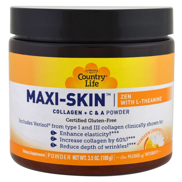 Country Life MAXI-SKIN Zen with L-Theanine Mandarin Chamomile -- 3.5 oz