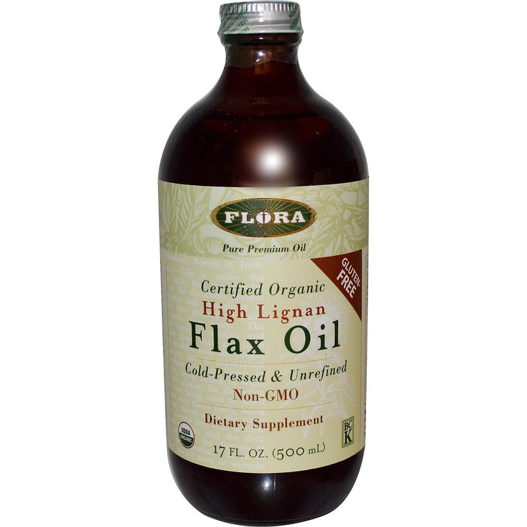 Flora, Certified Organic, High Lignan Flax Oil, 17 fl oz (500 ml)