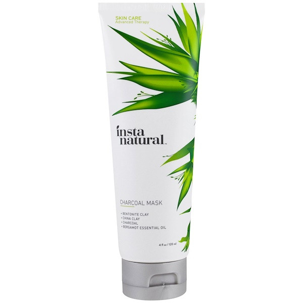 InstaNatural, Charcoal Facial Mask, Clay Mask for Acne & Oily Skin, 4 fl oz (120 ml)