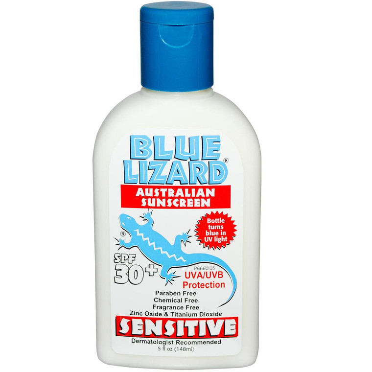 Blue Lizard Australian Sunscreen, Sensitive, Mineral Sunscreen, SPF 30+, 5 fl oz (148 ml)