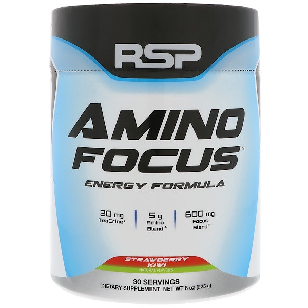 RSP Nutrition, Amino Focus, Energy Formula, Strawberry Kiwi, 8 oz (225 g)