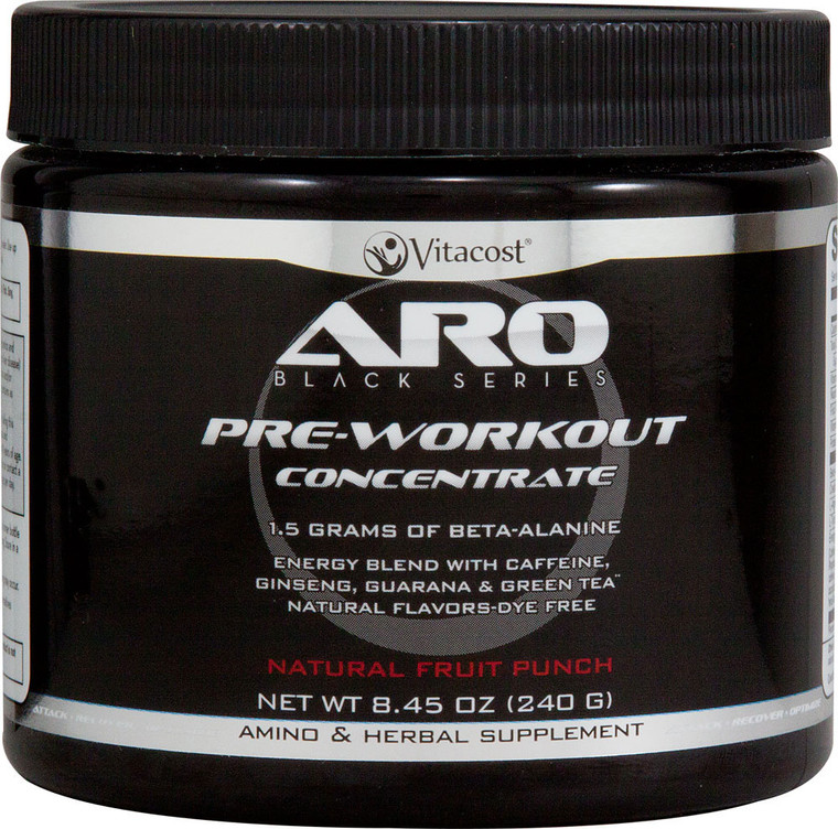 ARO-Vitaco Black Series Pre-Workout Concentrate Natural Fruit Punch -- 8.45 oz (240 g)