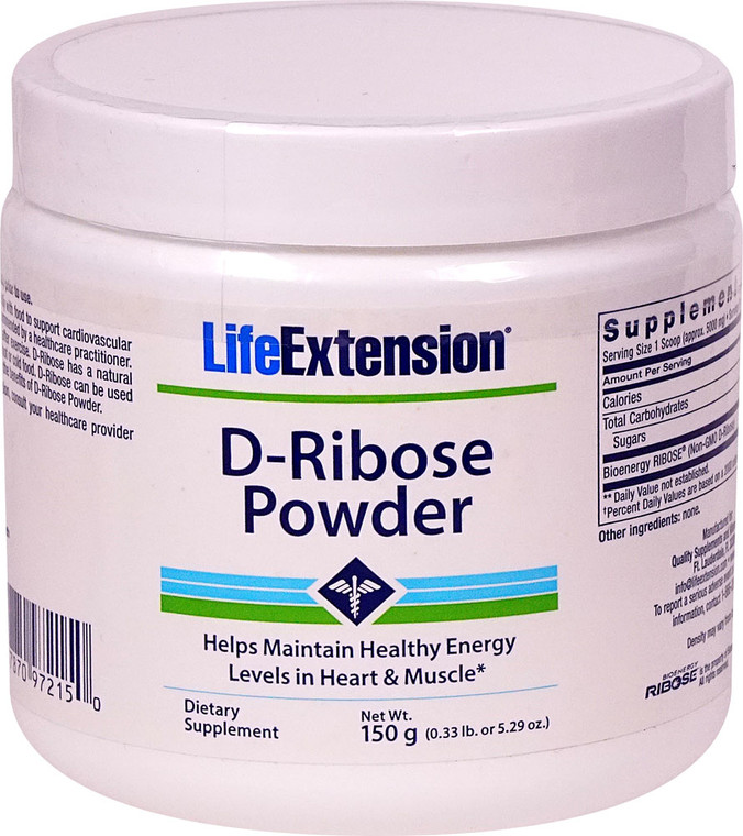 Life Extension, D-Ribose Powder, 5.29 oz (150 g)