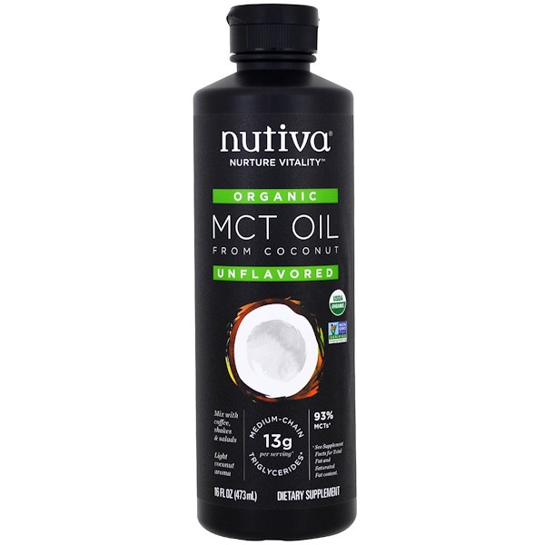 Nutiva, Organic MCT Oil From Coconut, Unflavored, 16 fl oz (473 ml)