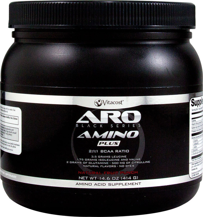 ARO-Vitaco Black Series Amino Plus - BCAA Natural Fruit Punch -- 14.6 oz (414 g)