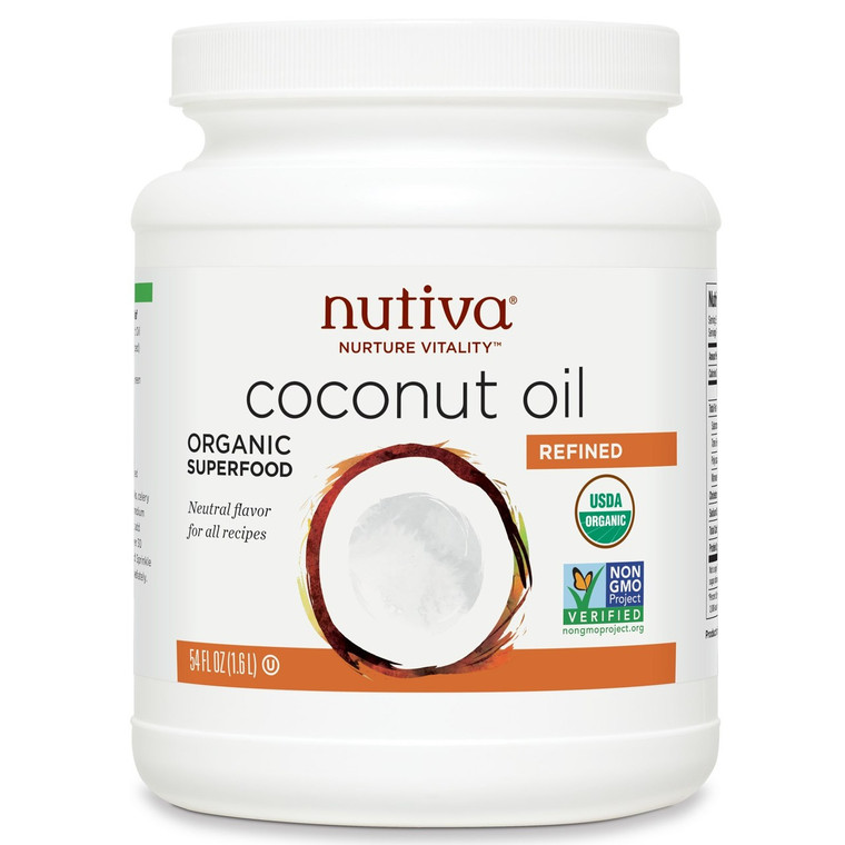 Nutiva, Organic Refined Coconut Oil, 54 fl oz (1.6 l)
