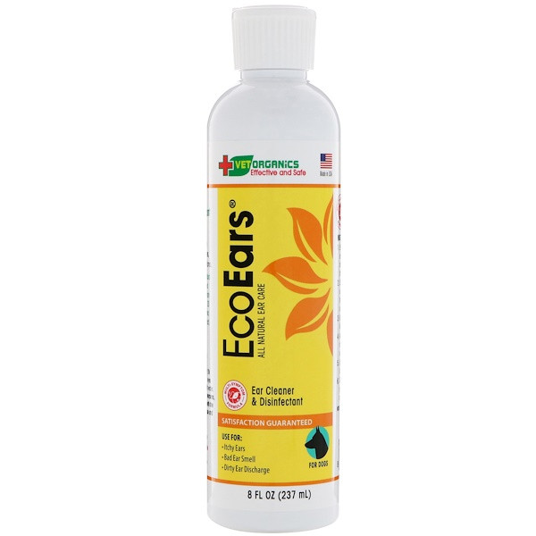 Vet Organics, EcoEars, All Natural Ear Care, Ear Cleaner & Disinfectant, For Dogs, 8 fl oz (237 ml)