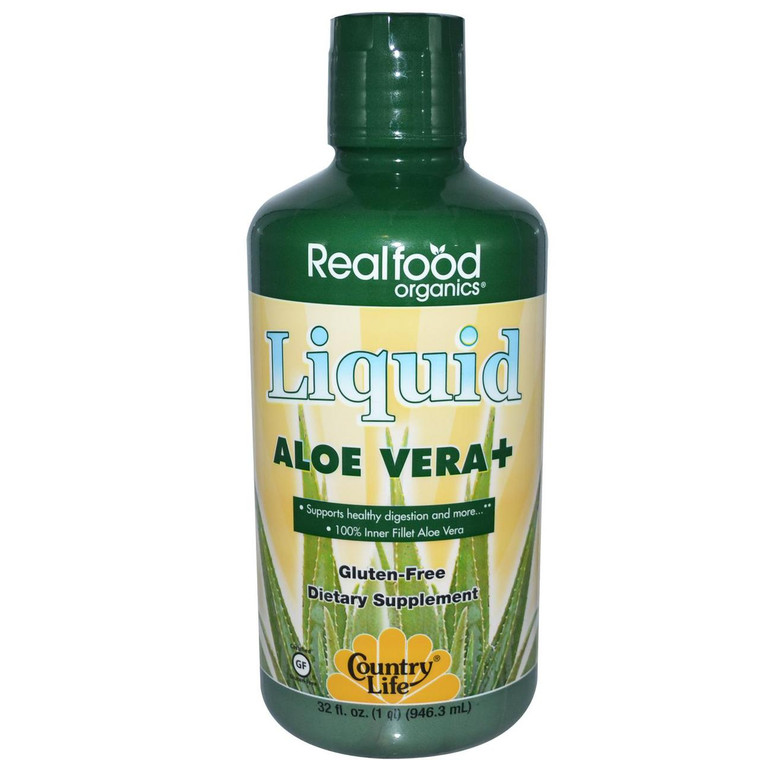 Country Life Realfood Organics Aloe Vera Plus Liquid -- 32 fl oz