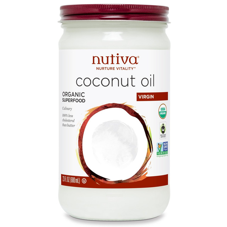 Nutiva, Organic Coconut Oil, Virgin, 23 fl oz (680 ml)