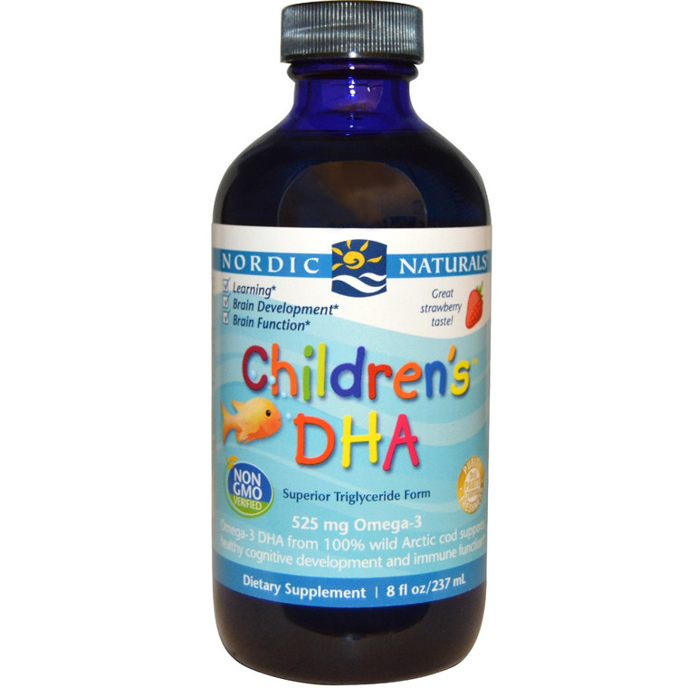 Nordic Naturals, Childrens DHA, Strawberry, 8 fl oz (237 ml)