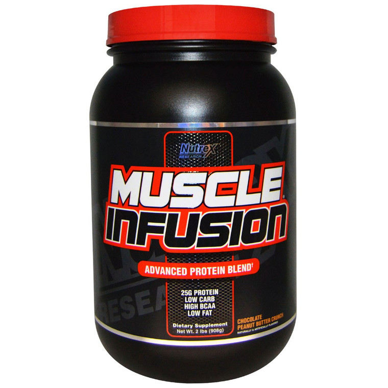 Nutrex Research Labs, Muscle Infusion, Advanced Protein Blend, Chocolate Peanut Butter Crunch, 2 lbs (908 g)