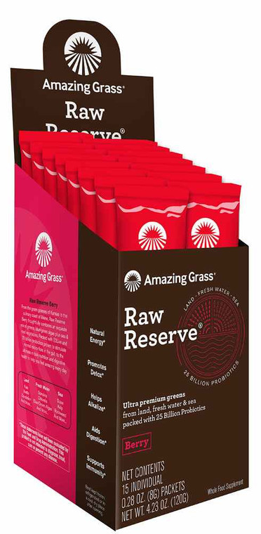 Amazing Grass Raw Reserve Greens, Sea Vegetable & Probiotics Berry -- 15 Packets