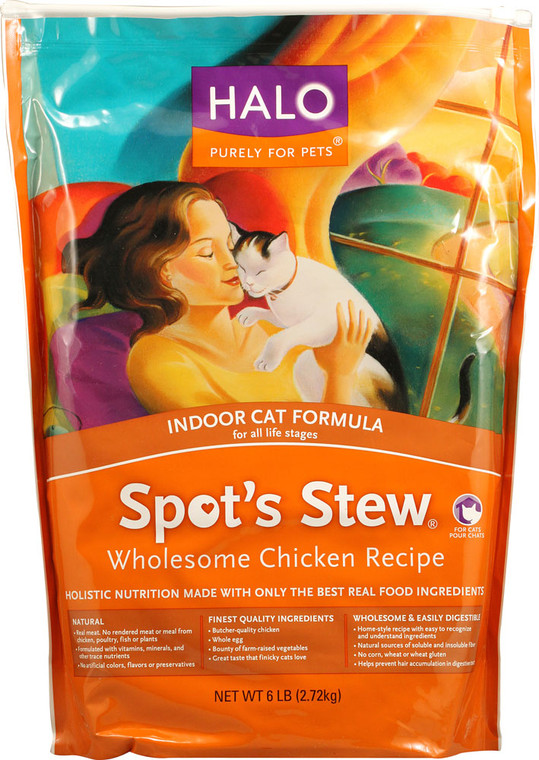 Halo Purely For Pets, Spots Stew Indoor Cat Formula, Wholesome Chicken - 6 lbs