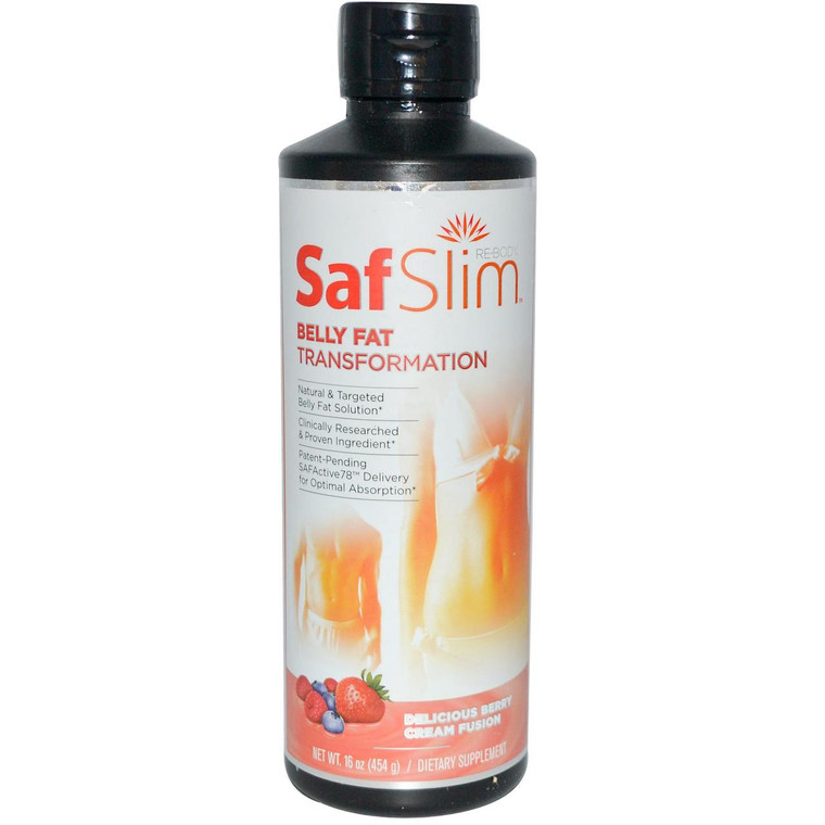 Rebody Safslim, SafSlim, Belly Fat Transformation, Delicious Berry Cream Fusion, 16 oz (454 g)