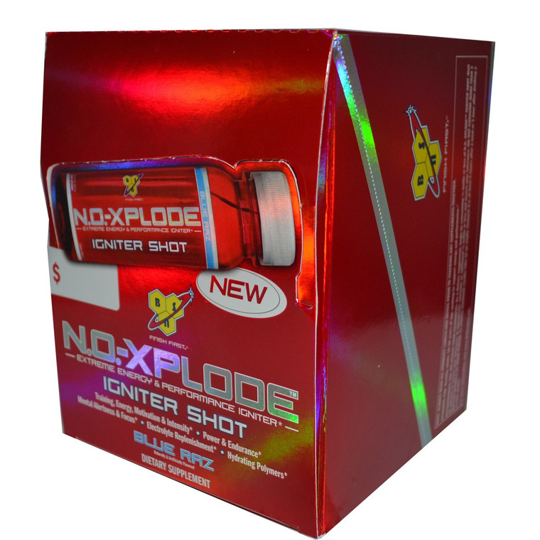 BSN NO-XPLODE Igniter Shot 2.0 Blue Raz - 12 Bottles