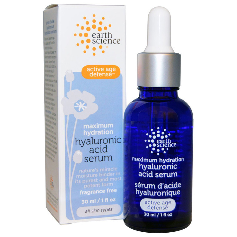 Earth Science, Maximum Hydration, Hyaluronic Acid Serum, 1 fl oz (30 ml)