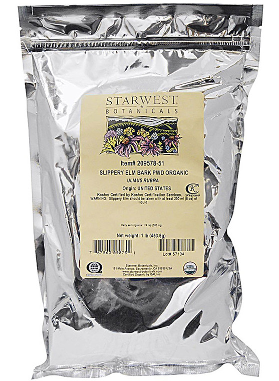 Starwest Botanicals Organic Slippery Elm Bark Powder -- 1 lb