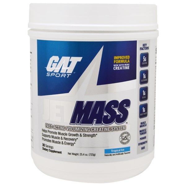 GAT, Sport, JetMass, Volumizing Creatine System, Tropical Ice, 1.58 lbs (720 g)