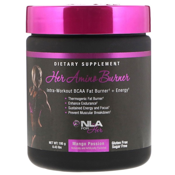 NLA for Her, Her Amino Burner, Intra-Workout BCAA Fat Burner + Energy, Mango Passion, 0.43 lbs (195 g)
