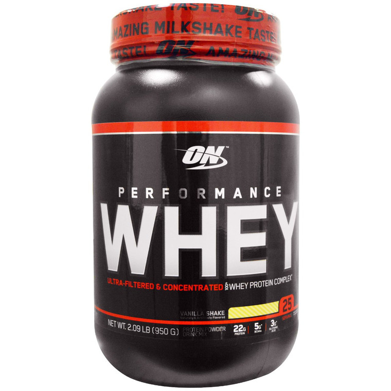 Optimum Nutrition, Performance Whey, Vanilla Shake, 2.09 lb (950 g)