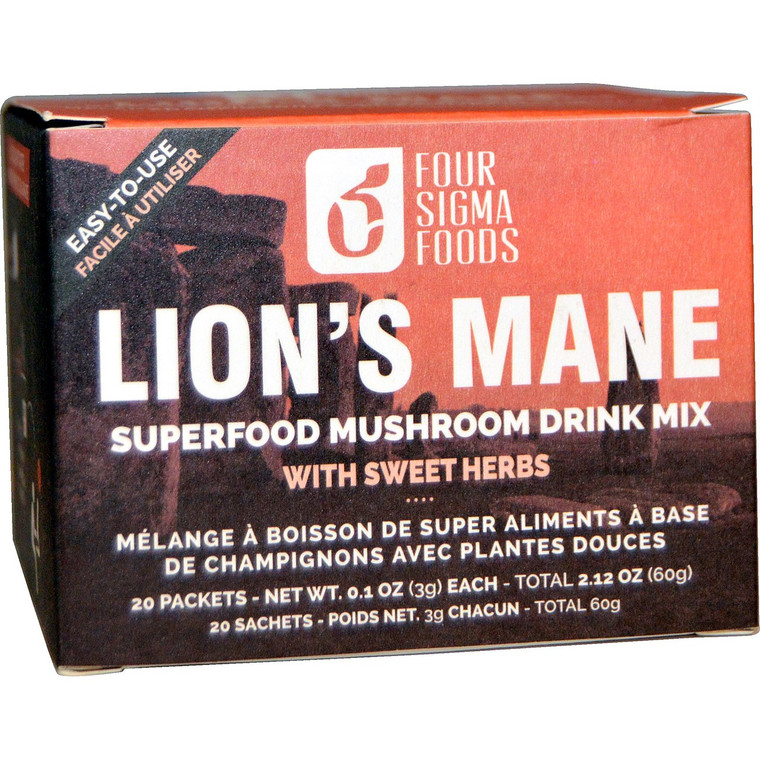 Four Sigmatic, Lions Mane, Mushroom Elixir Mix, 20 Packets, 0.1 oz (3 g) Each