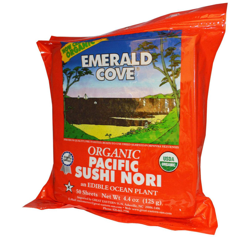 Great Eastern Sun, Emerald Cove, Organic Pacific Sushi Nori, 50 Sheets, 4.4 oz (125 g)