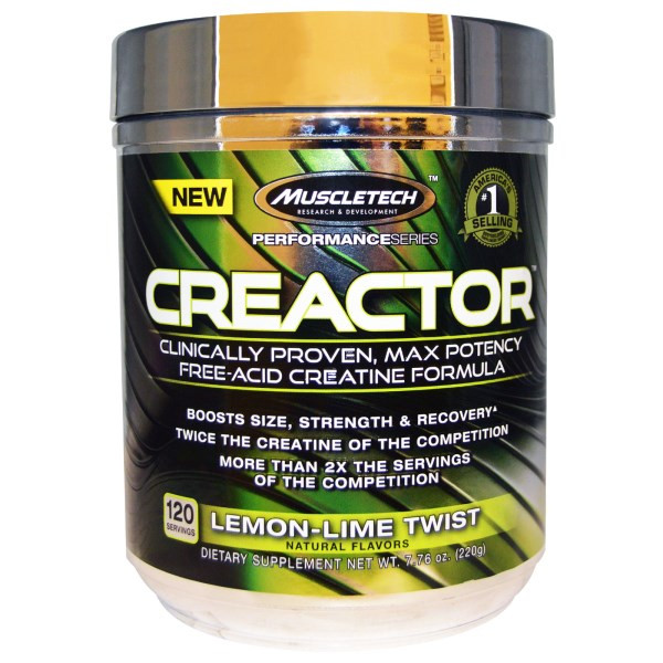 Muscletech, Creactor, Creatine Formula, Lemon-Lime Twist, 7.76 oz (220 g)