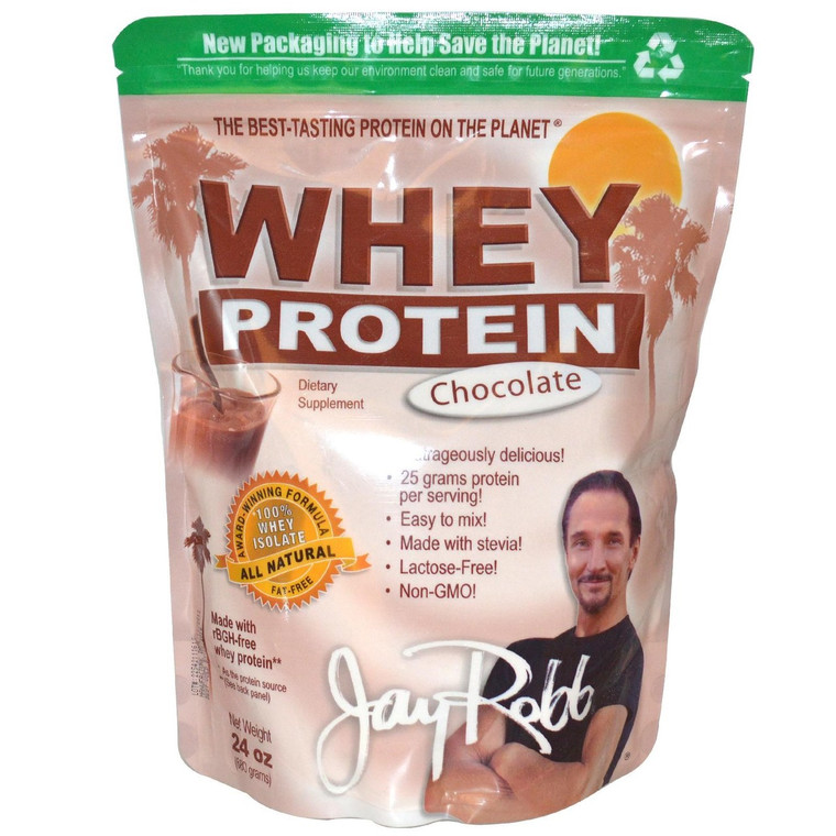 Jay Robb Whey Protein Isolate Chocolate -- 24 oz