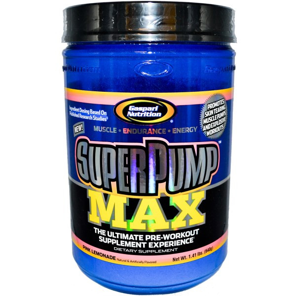 Gaspari Nutrition, SuperPump Max, The Ultimate Pre-Workout Supplement, Pink Lemonade, 1.41 lbs (640 g)