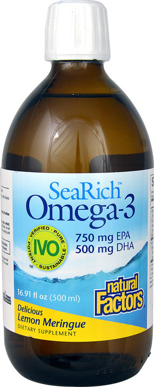 Natural Factors SeaRich Omega-3 750 mg EPA 500 mg DHA Lemon Meringue - 16.91 fl oz