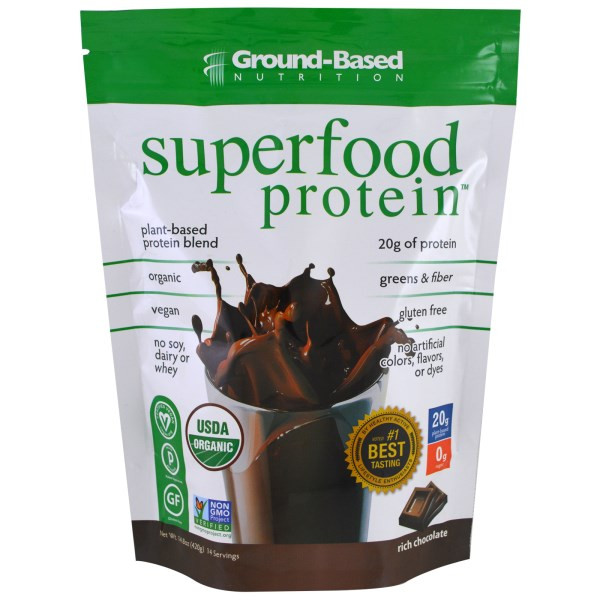 Ground Based Nutrition, Organic Superfood Protein, Rich Chocolate, 14.8 oz (420 g)