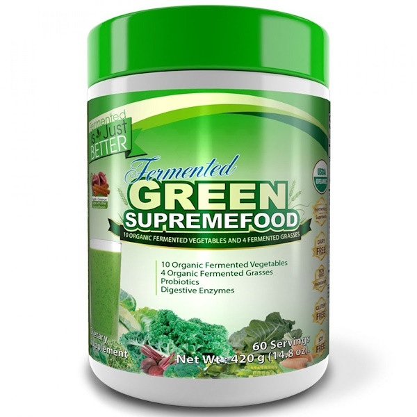 Divine Health, Fermented Green Supremefood, Apple - Cinnamon, 14.8 oz (420 g)