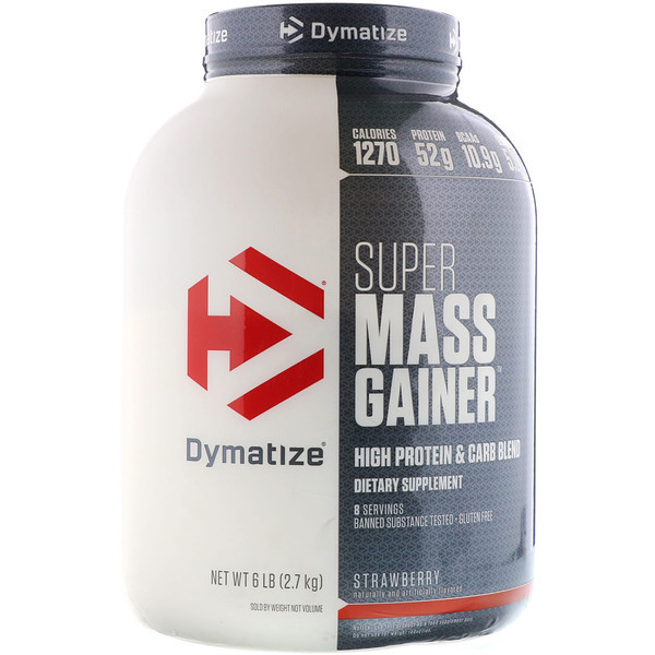 Dymatize Nutrition, Super Mass Gainer, Strawberry, 6 lbs (2.7