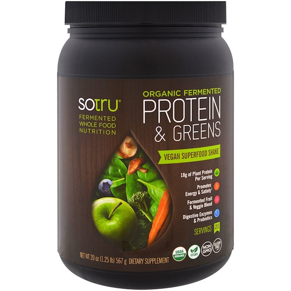 SoTru Organic Fermented Protein & Greens -- 21 Servings