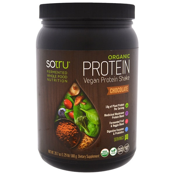 SoTru Organic Vegan Protein Shake Chocolate -- 21 Servings