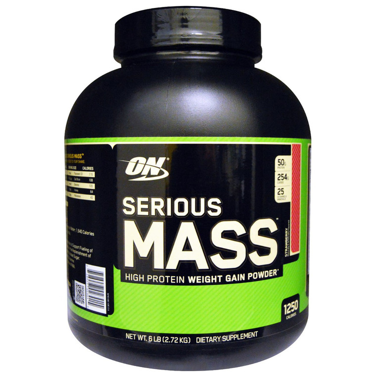 Optimum Nutrition, Serious Mass, Strawberry, 6 lbs (2.72