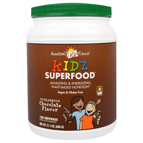 Amazing Grass, Kidz Superfood, Outrageous Chocolate Flavor, 21.1 oz (600 g)