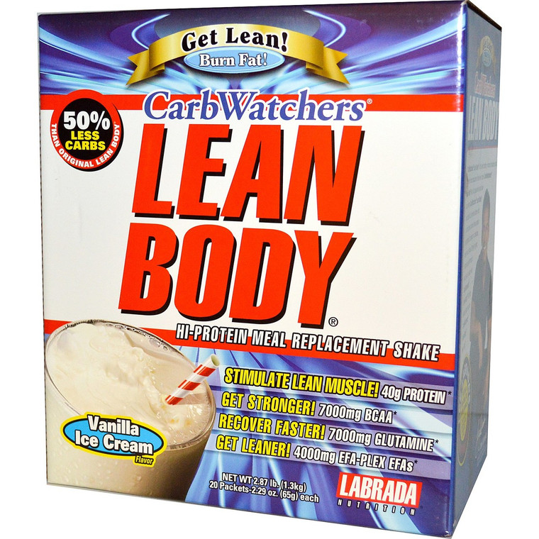 Labrada Nutrition, CarbWatchers Lean Body, Vanilla, 20 Packets, 2.29 oz (65 g) Each
