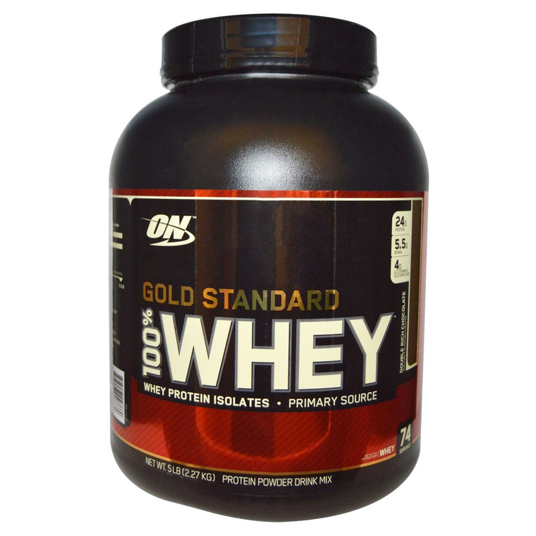 Optimum Nutrition, Gold Standard, 100% Whey, Double Rich Chocolate, 5 lbs (2.27 kg)