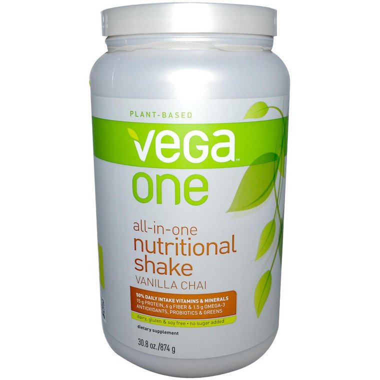 Vega (Sequel) Naturals, Vega One, Plant-Based Nutritional Shake, Vanilla Chai, 30.8 oz (874 g)