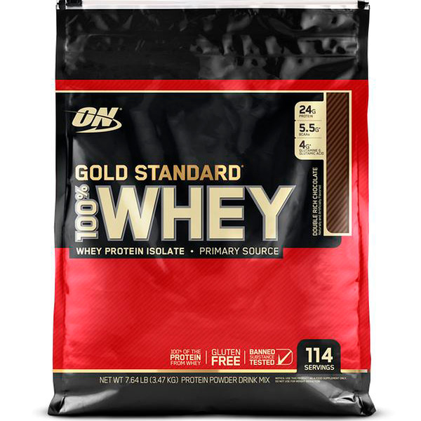 Optimum Nutrition, Gold Standard, 100% Whey, Double Rich Chocolate, 7.64 lb (3.47