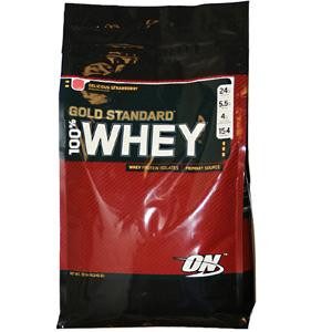 Optimum Nutrition Gold Standard 100% Whey Protein Isolates Delicious Strawberry -- 10 lbs